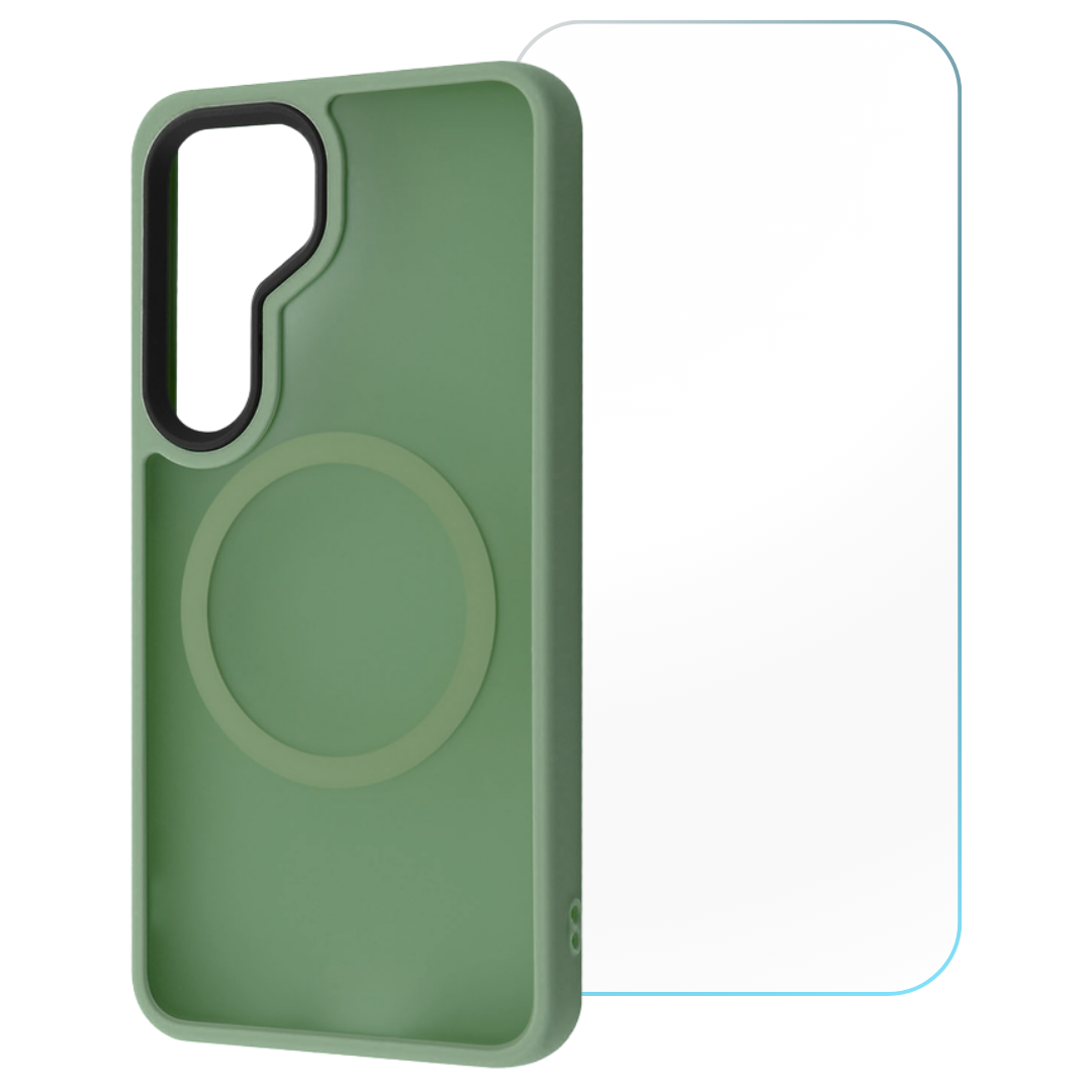 Entronix Bundle Compatible with Galaxy S25 - [Magnetic] Translucent Matte Case & 1 Clear Screen Protector
