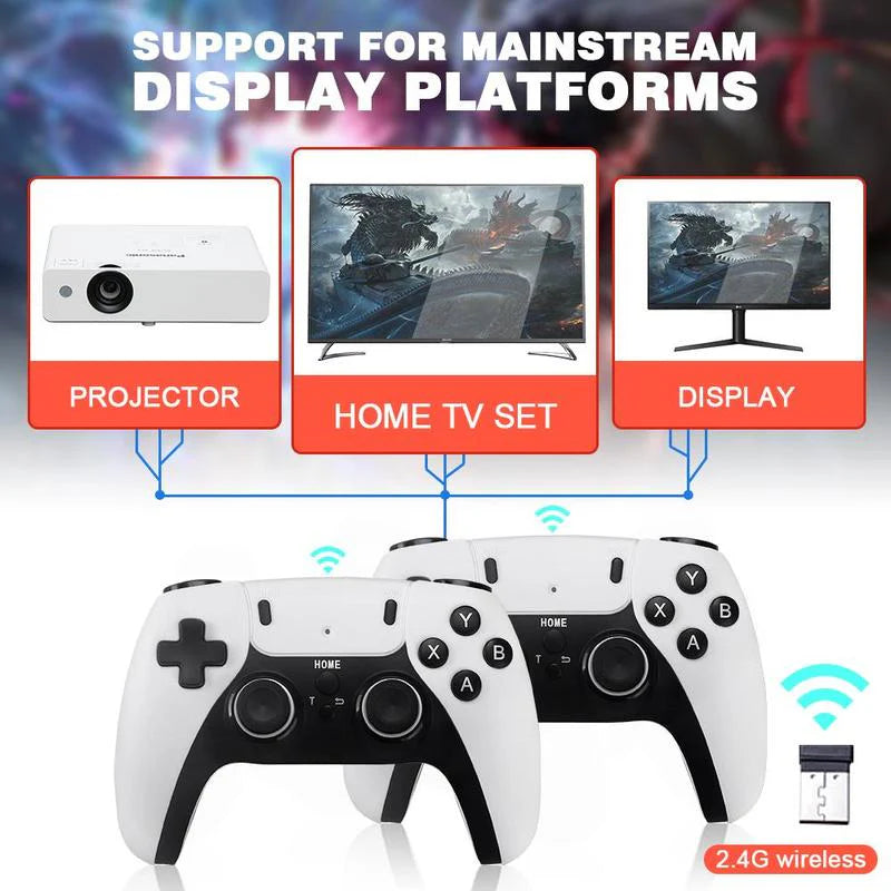 Video Gamepad Console, 2.4G Dual Wireless Game Controller, Support 4K Game Graphics, over 42,000 Classic Retro Games, Best Christmas Gift for Boys!