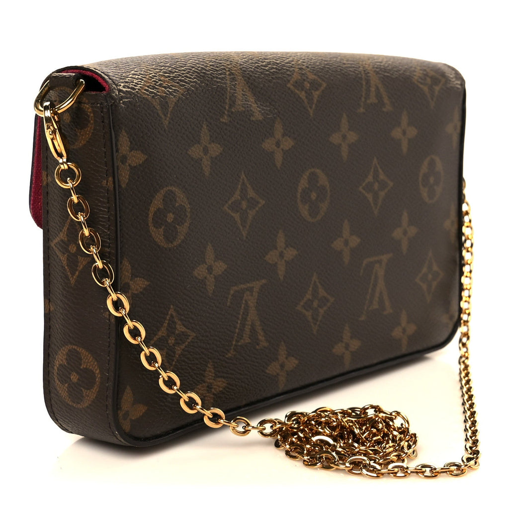 Monogram Pochette Felicie Chain Wallet Fuchsia