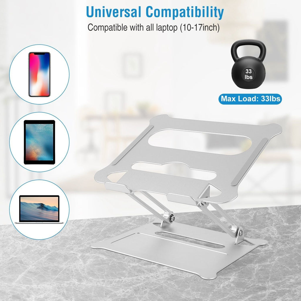 Laptop Stand Aluminum Angle Adjustable Computer Holder Riser Heat Vent Notebook Elevator