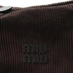 Corduroy Pouch Bag Ebony Baltic Blue
