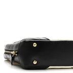 Lambskin Chevron Quilted Camera Case Black White