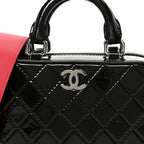 Patent Quilted Travel Kit Vanity Case Black