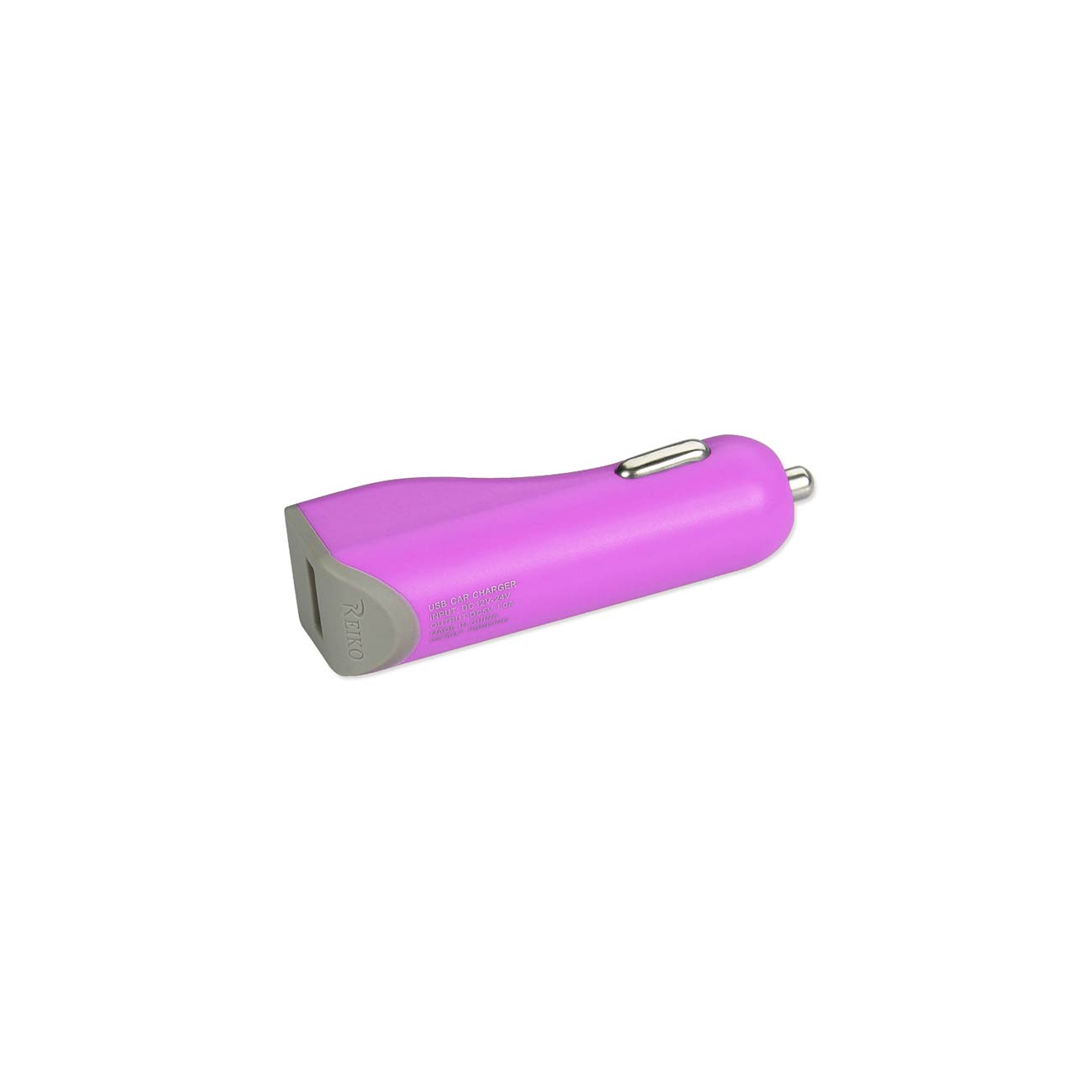 Reiko Micro Usb Car Charger With Data Usb Cable In Purple