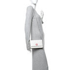 Caviar Quilted Chanel 19 Wallet On Chain WOC White Pink