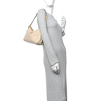 Soft Calfskin Medium Aimee Shoulder Bag Travertine
