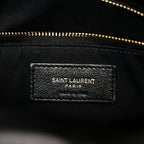 Lambskin Quilted Small Loulou Puffer Monogram Chain Satchel Black