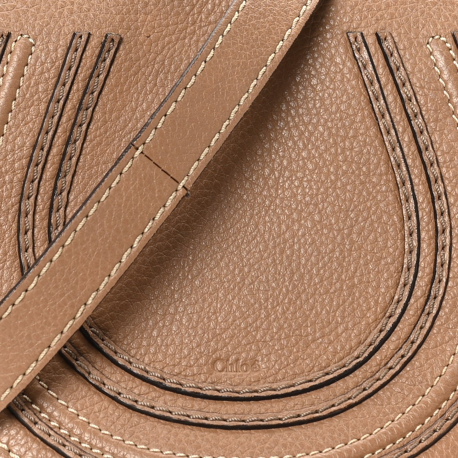 Calfskin Mini Marcie Round Crossbody Bag Nut