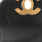 Shiny Aged Calfskin Quilted Mini Nano Kelly Shopper Black