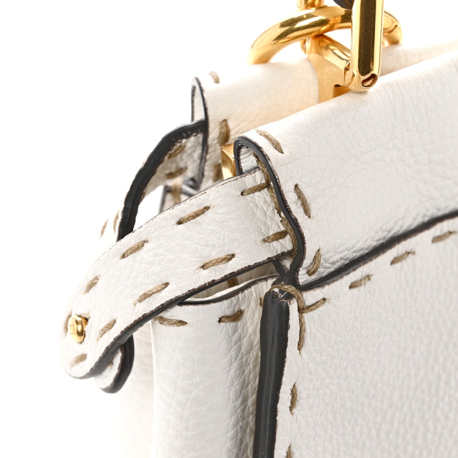 Cuoio Romano Selleria Mini Peekaboo Iconic Satchel White