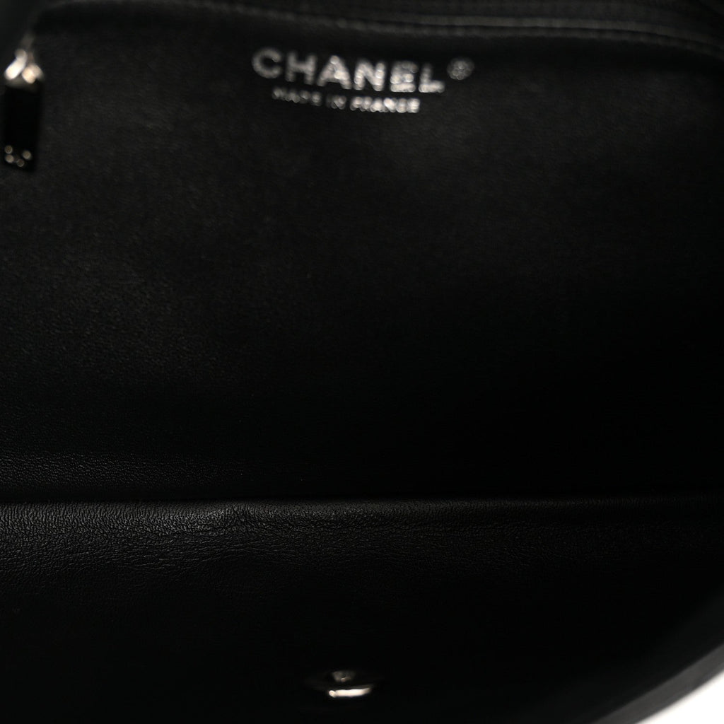 Lambskin Quilted Flap Clutch Black