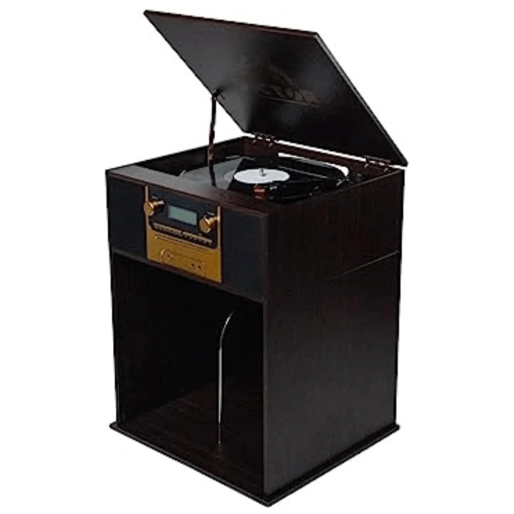 Victor Boyleston 7-In-1 3-Speed Turntable Music Center W Album Storage and USB Port