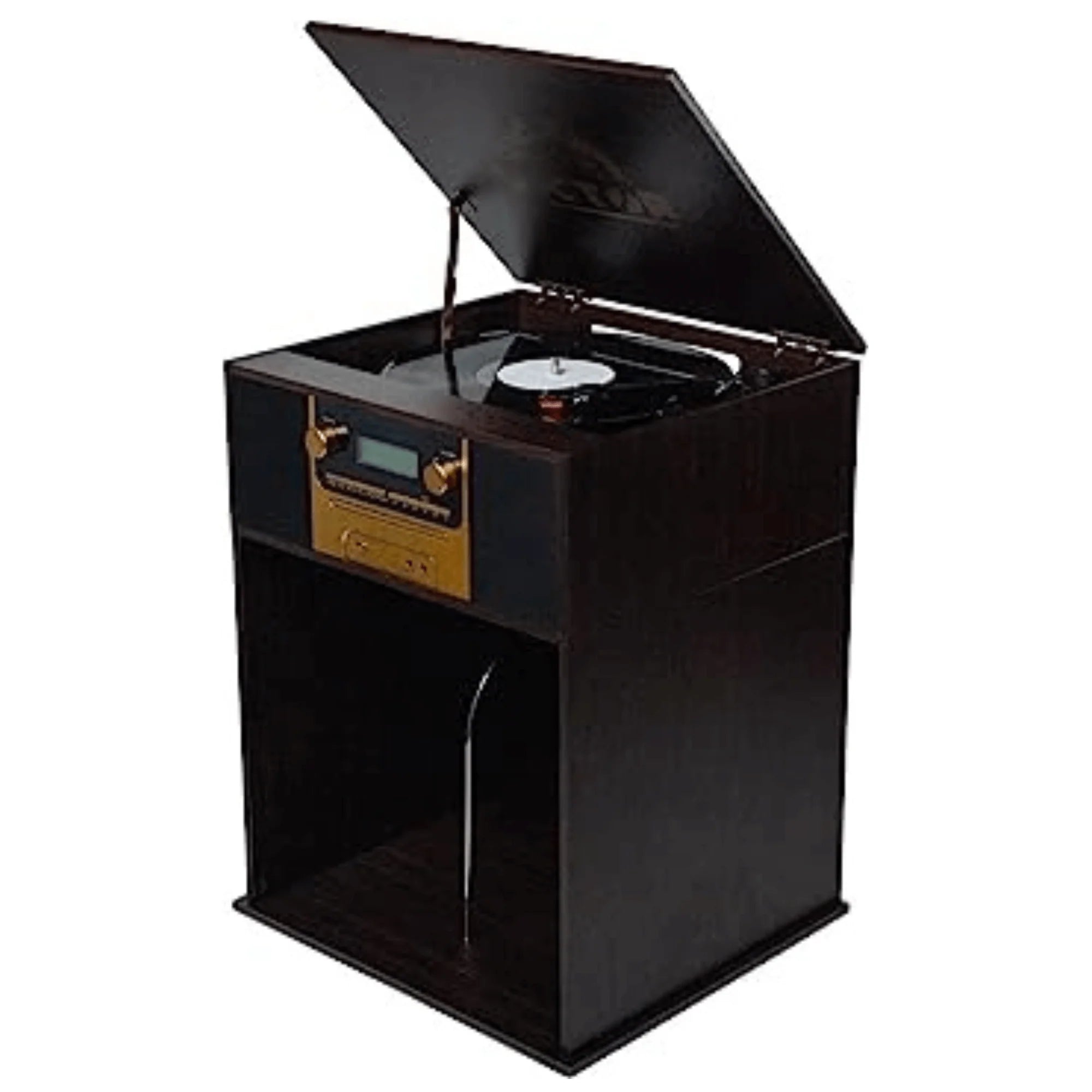 Victor Boyleston 7-In-1 3-Speed Turntable Music Center W Album Storage and USB Port