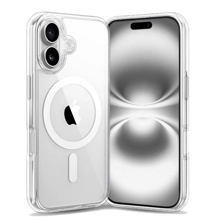 Entronix [Magnetic] Case Compatible with iPhone 16 Plus - [Hard Back] Slim Clear