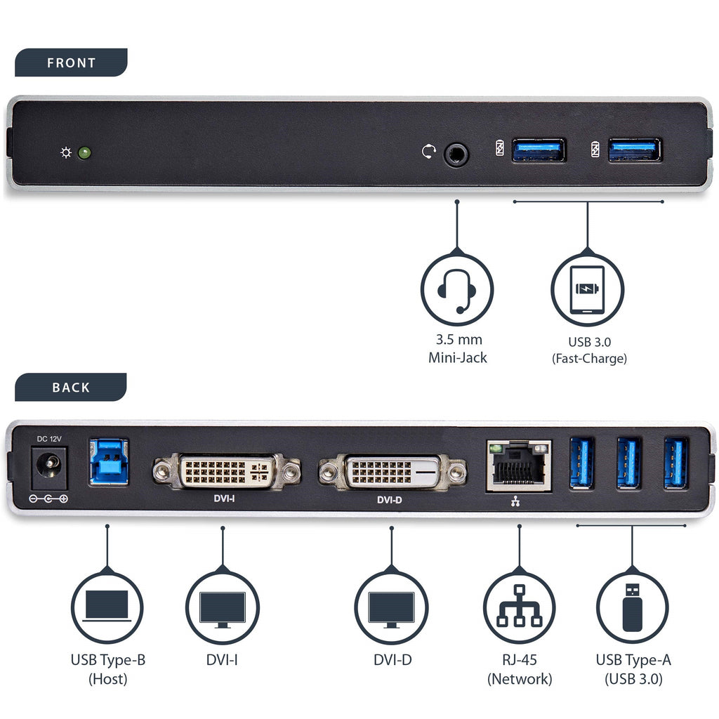 DVI Dual-Monitor Docking Station