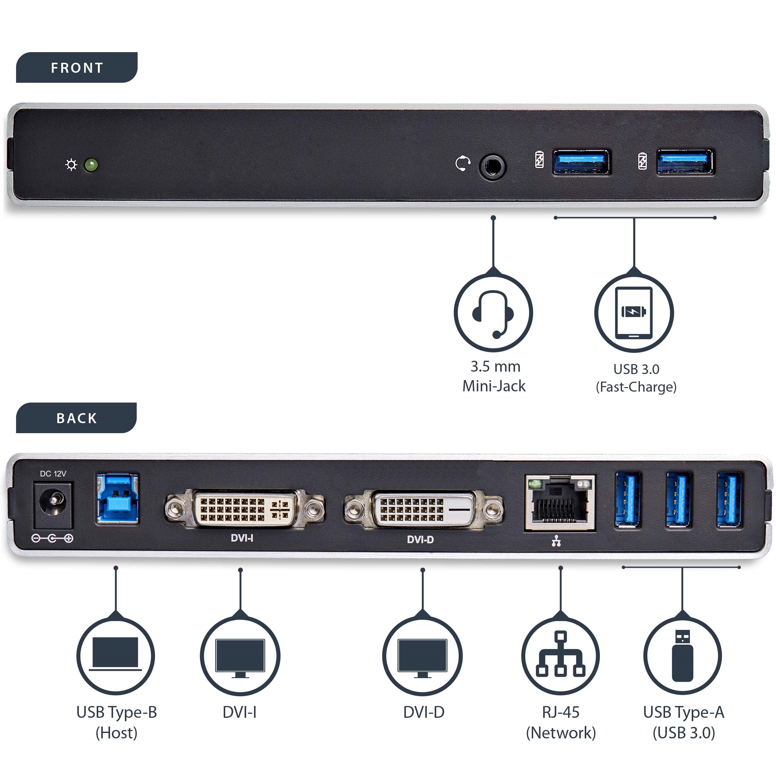 DVI Dual-Monitor Docking Station