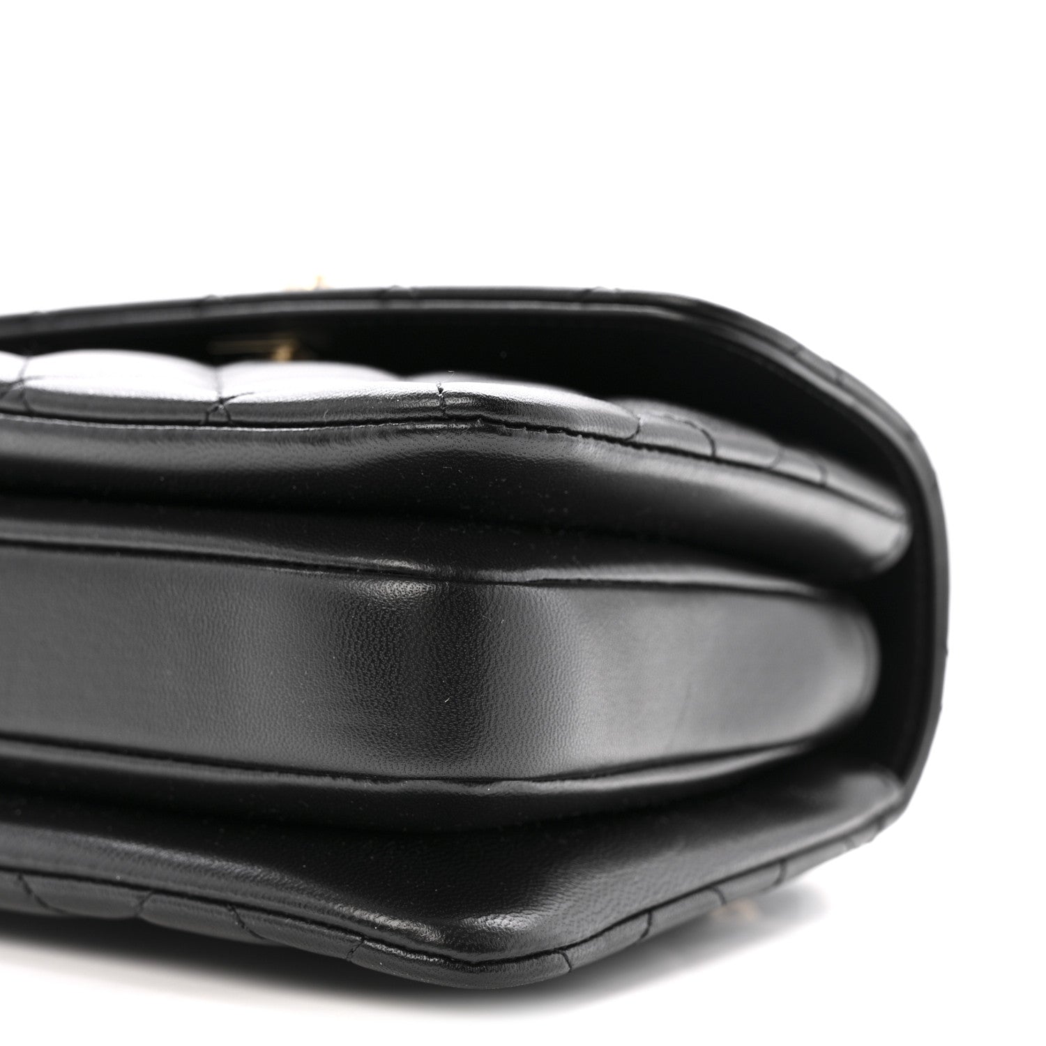 Lambskin Crystal Quilted Mini Trendy CC Dual Handle Flap Bag Black