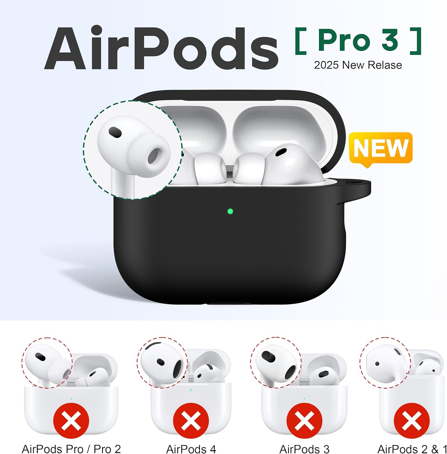 Entronix Case Compatible with AirPods Pro 3rd Gen - Soft-Touch Liquid Silicone