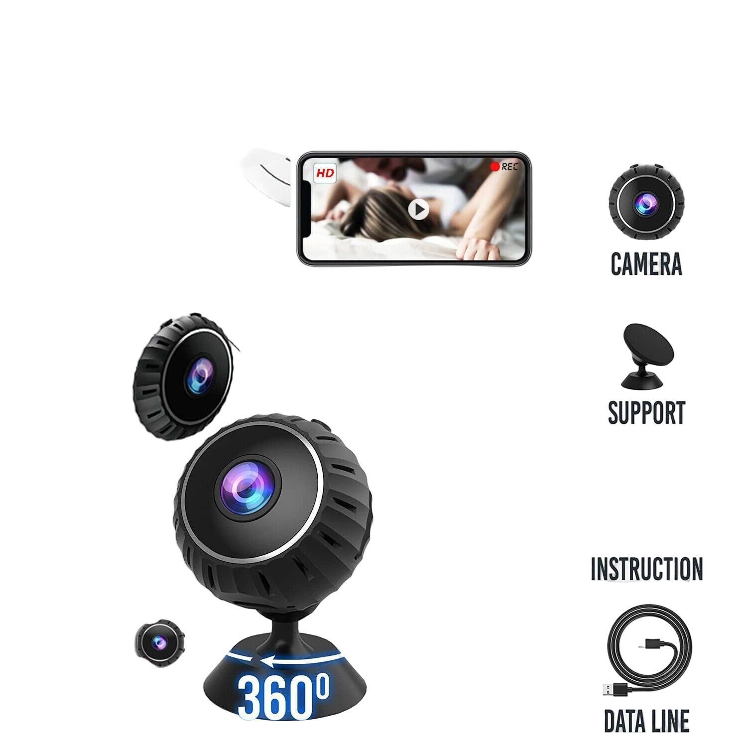 Mini Hidden Spy Nanny Camera Wireless Nanny Cam WiFi Home Security HD 1080P DVR - A9 Camera