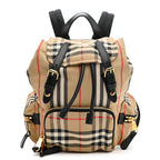 Nylon Vintage Check Medium Rucksack Backpack Antique Yellow
