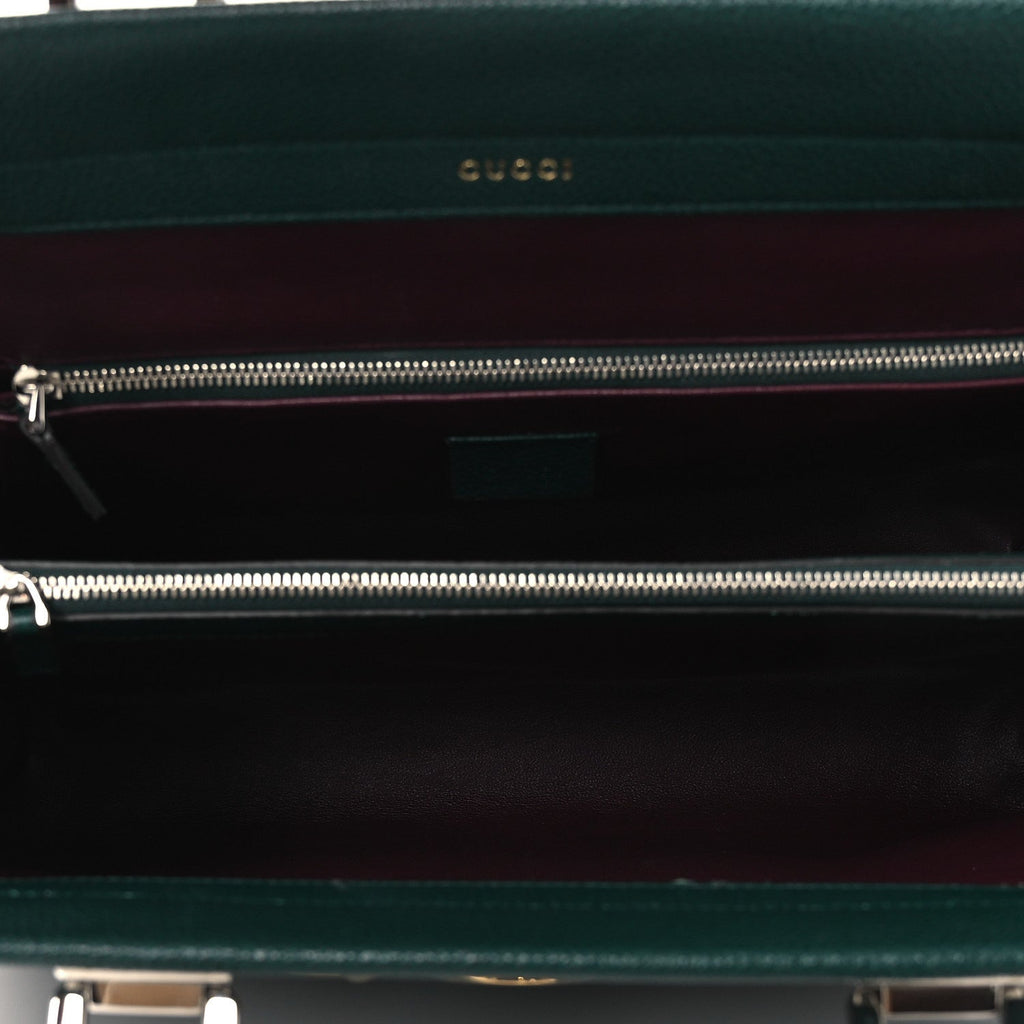Grainy Calfskin Medium Zumi Top Handle Bag Vintage Green