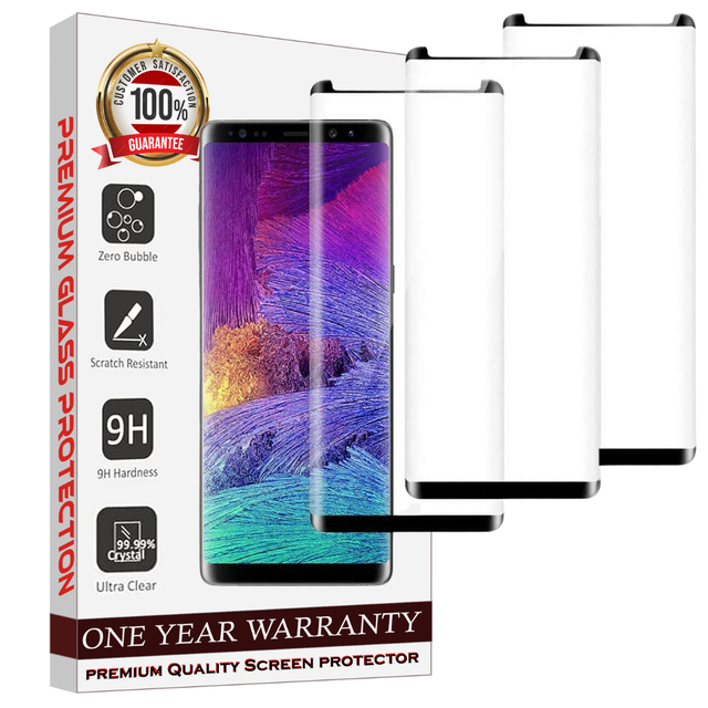 Entronix Clear Screen Protector Compatible with Galaxy Note 9/8 - 3-Piece Combo