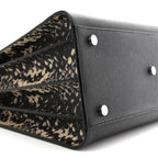 Grained Calfskin Embossed Python Small Sac De Jour Black