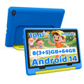 KT1016 10.1-Inch Kid Tablet - Android 14, Quad-Core, 8GB RAM, 64GB ROM, 1TB Expandable Storage, WiFi, Bluetooth - Ideal Children's Gift and Educational Device