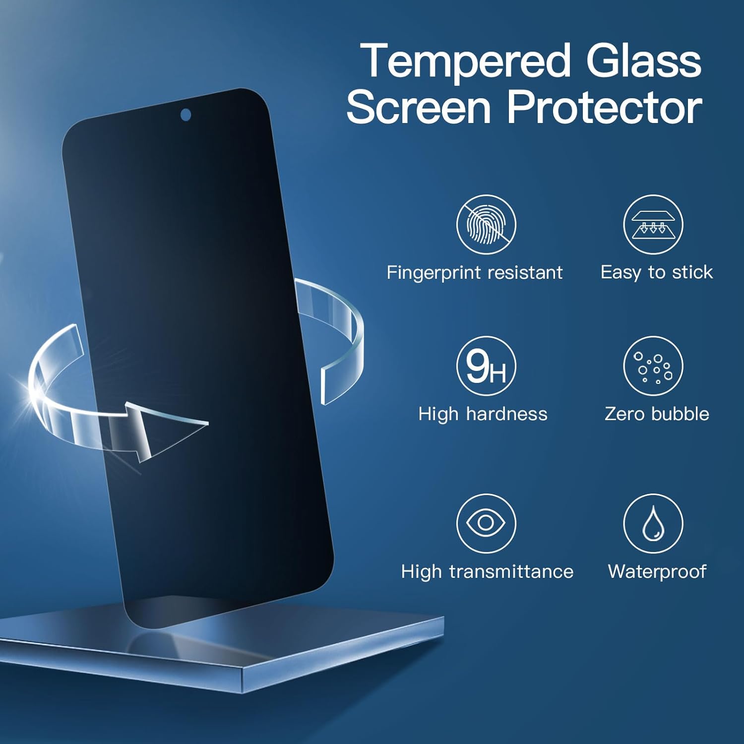 Entronix Anti-Spy Privacy Screen Protector Compatible with iPhone 15 Pro Max - 2-Piece Combo