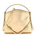 Metallic Tumbled Calfskin Nano Voyou Bag Golden Sand