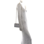 Lambskin Quilted Small Pearl Crush Vanity Case With Chain Grey