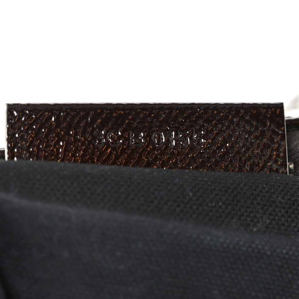 Textured Patent Calfskin Small Tri-Color Antigona Black White Brown