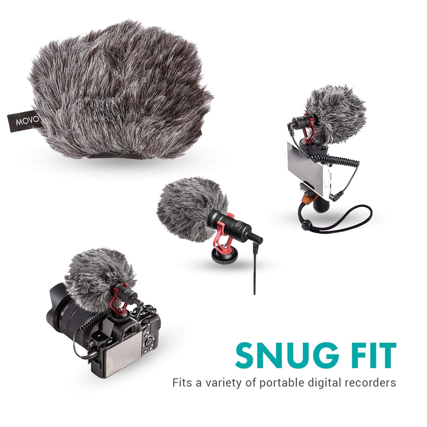 Movo WS-G9 Furry Outdoor Mic Windscreen Muff
