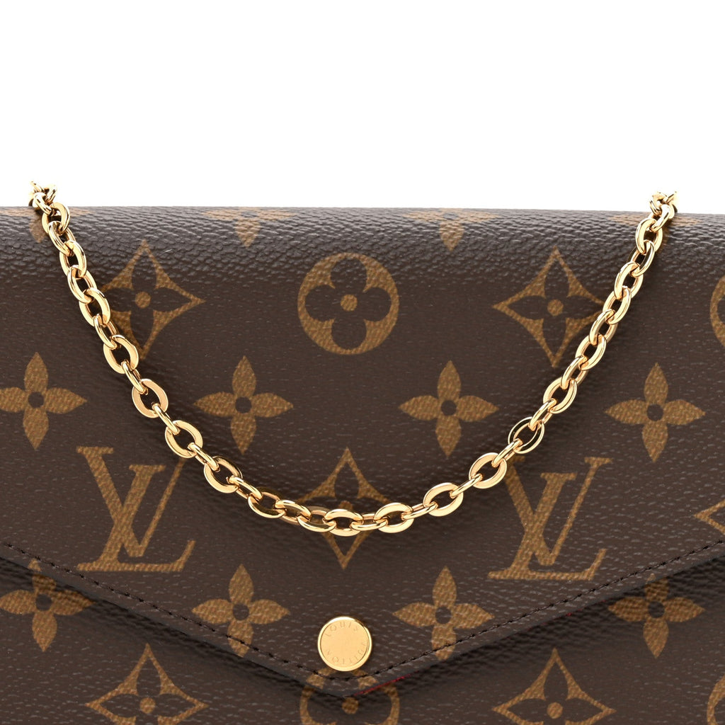 Monogram Pochette Felicie Chain Wallet Fuchsia