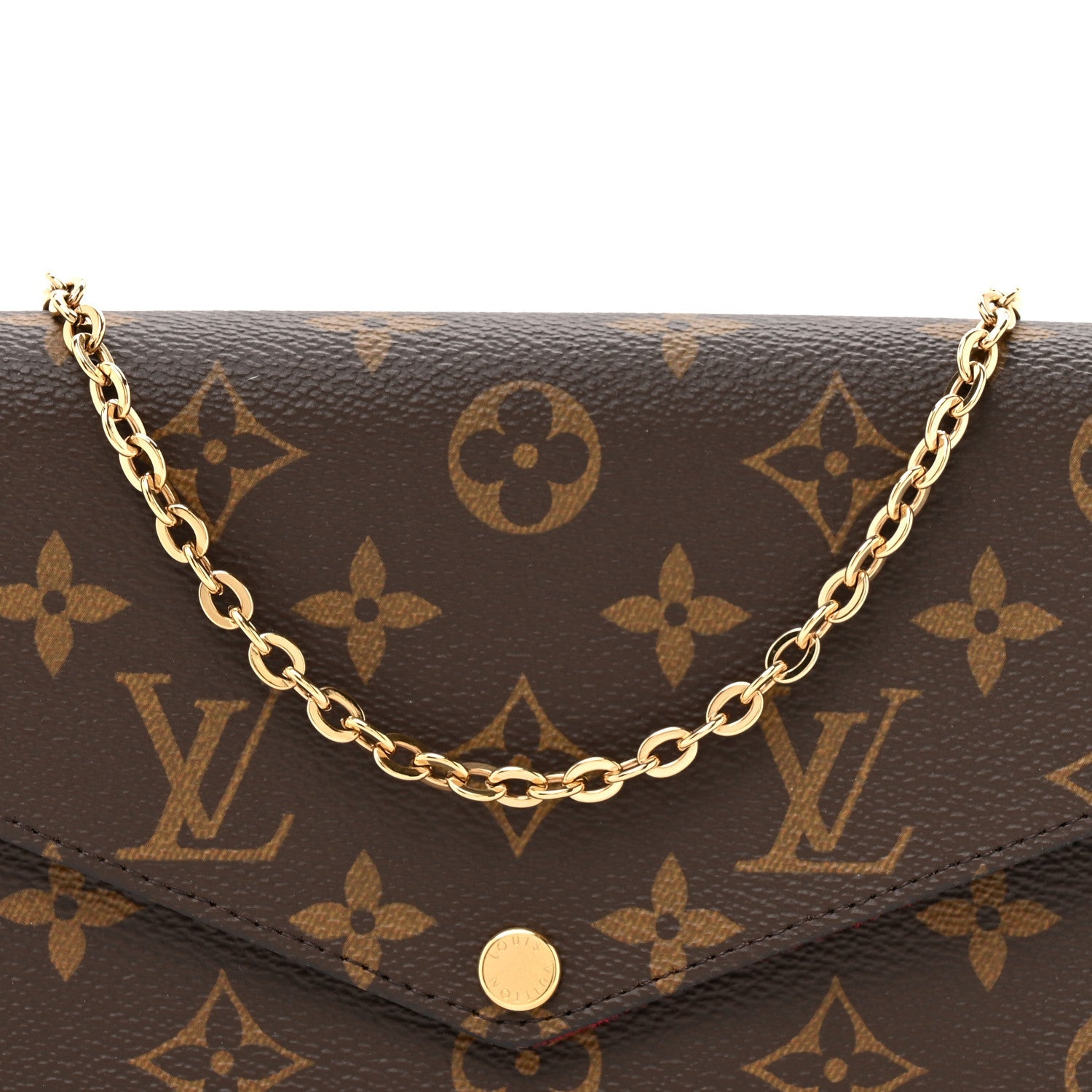 Monogram Pochette Felicie Chain Wallet Fuchsia