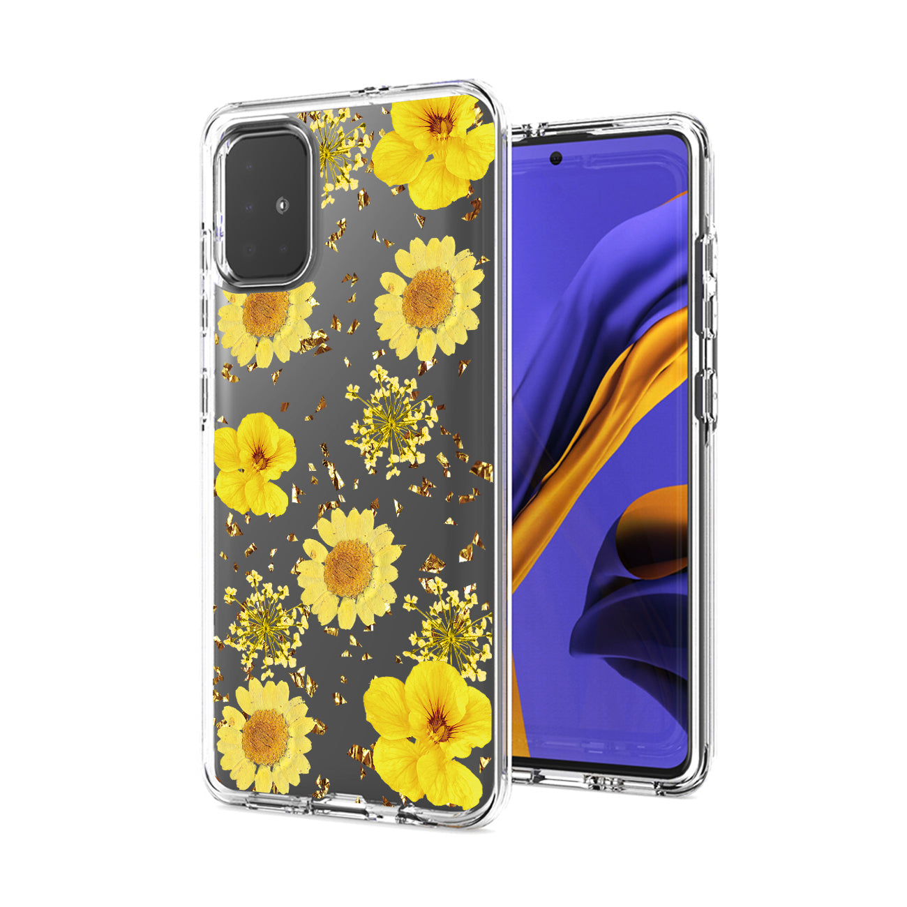 Pressed Dried Flower Design Phone Case For Samsung Galaxy A51 5G In Yellow