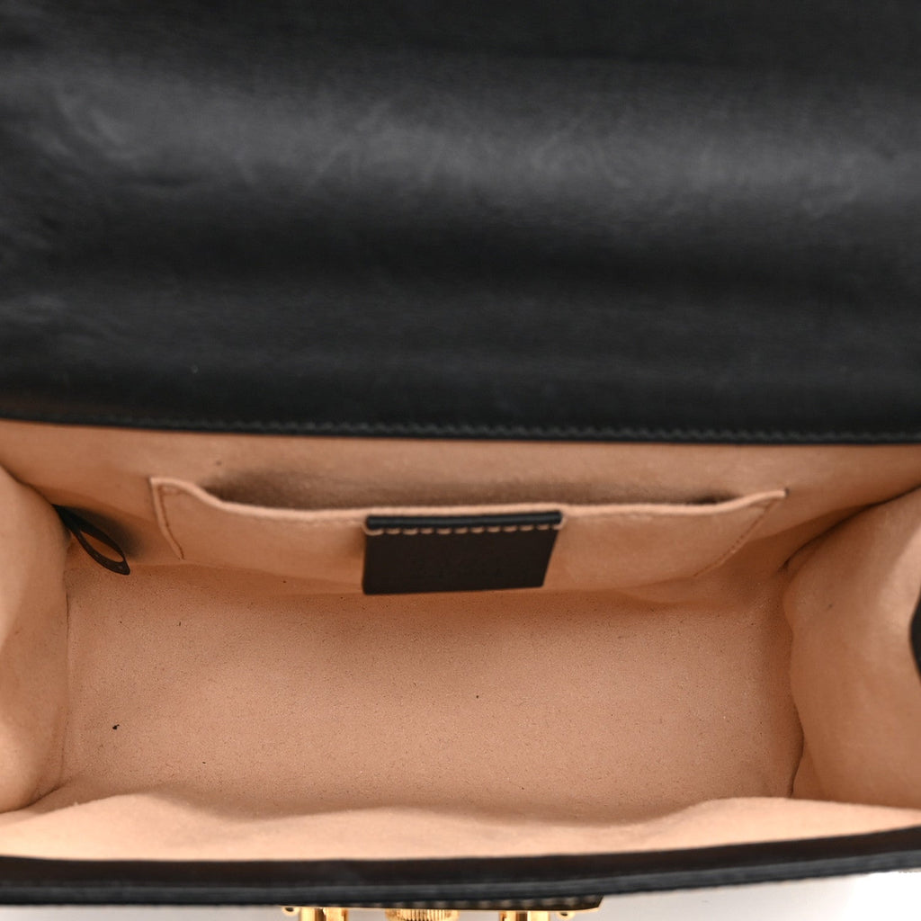 GG Supreme Monogram Bees Small Padlock Shoulder Bag Black