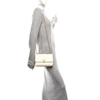 Lambskin Quilted Small CC Crystal Logo Chain Flap White