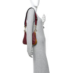 Aria Calfskin Web Small Attache Shoulder Bag Rosso Ancora
