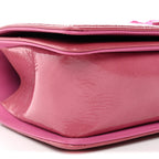 Patent Tweed Medium Boy Flap Fuchsia