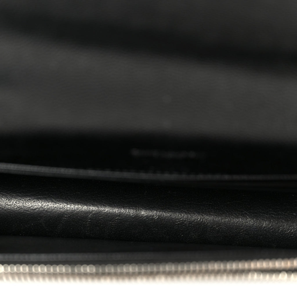 Grain De Poudre Matelasse Chevron Monogram Envelope Chain Wallet Black