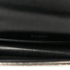 Grain De Poudre Matelasse Chevron Monogram Envelope Chain Wallet Black