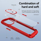 High Quality Clean Pc,Tpu And Metal Bumper Case For Iphone 13 Pro In Red