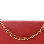 Saffiano Metal Oro Chain Wallet Fuoco