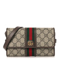 GG Supreme Monogram Web Ophidia Crossbody Wallet Beige New Acero
