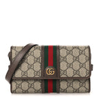 GG Supreme Monogram Web Ophidia Crossbody Wallet Beige New Acero