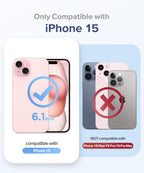 Entronix [Magnetic] Case Compatible with iPhone 15 - [Clear Back] Soft Matte Frame