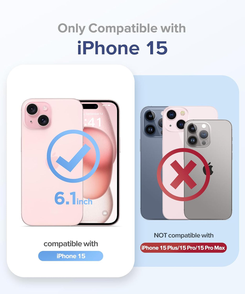 Entronix Case Compatible with iPhone 15 - [6 Slot Card Holder] Slim Leather Wallet