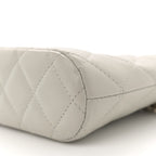 Caviar Quilted Classic Clutch With Chain Light Grey