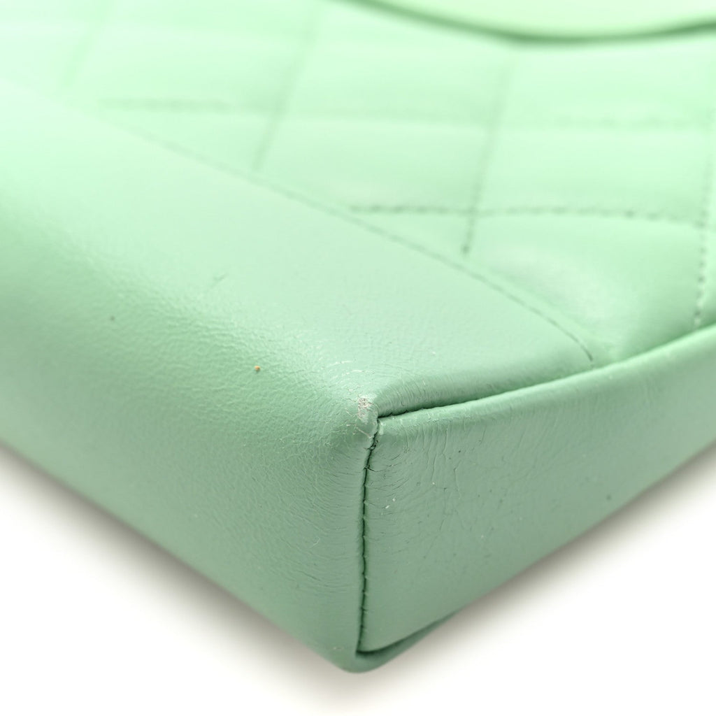 Shiny Lambskin Quilted Nano 31 Shopping Bag Green